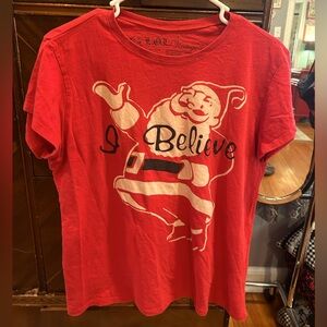 Vintage retro santa tshirt t plus size top xxl christmas 🎅 I believe red cotton